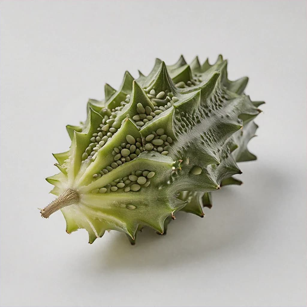 African Horned Cucumber - fresh fruit image for easy identification