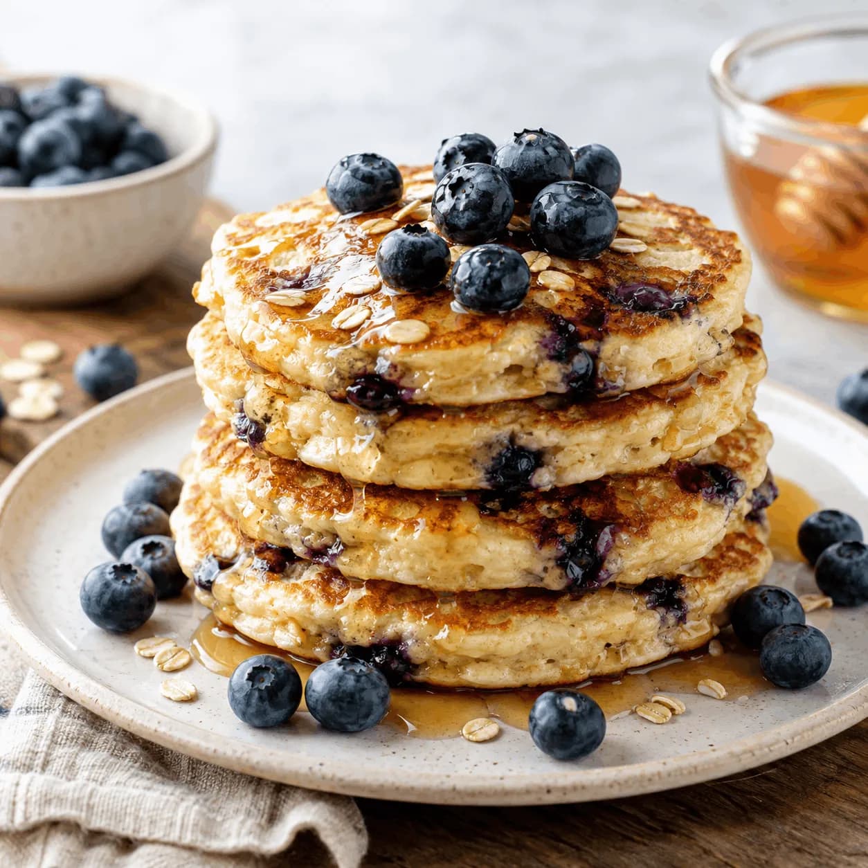 Blueberry Oat Pancakes