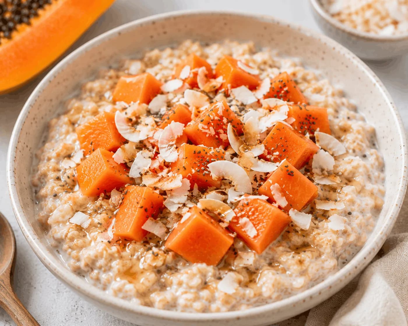 Papaya Coconut Oat Bowl