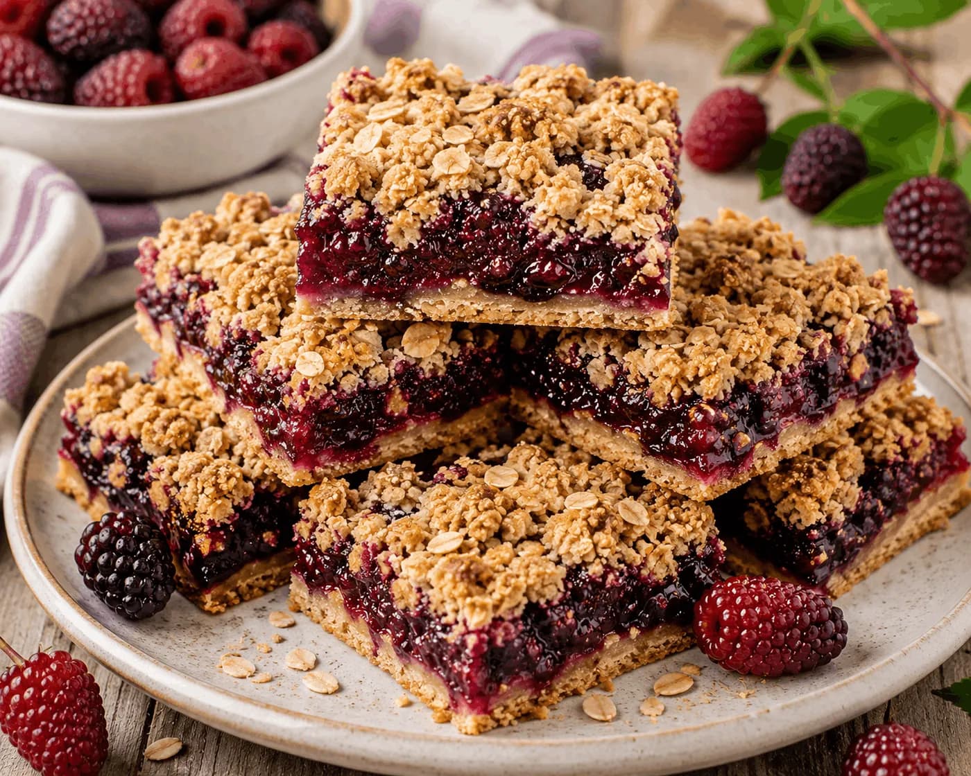 Tayberry Crumble Bars